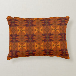 Ornamental Gold and Burgundy Accent Pillow