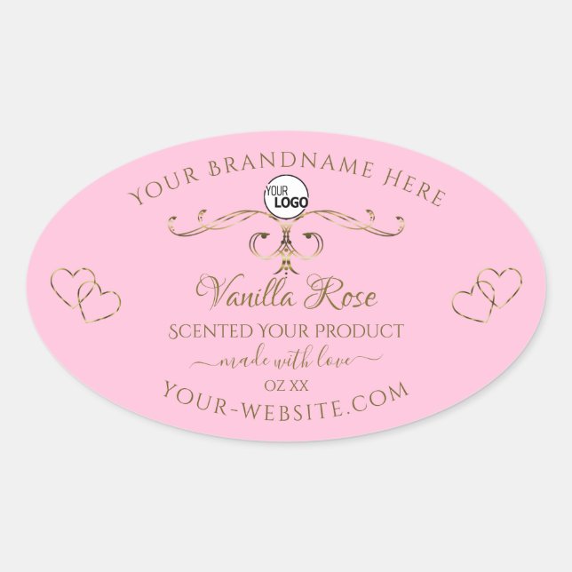 Ornamental Gold Light Baby Pink Product Label Logo (Front)