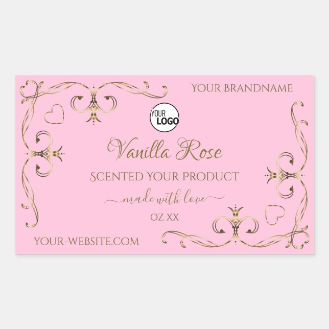 Ornamental Gold Light Baby Pink Product Label Logo (Front)