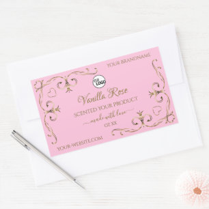 Ornamental Gold Light Baby Pink Product Label Logo