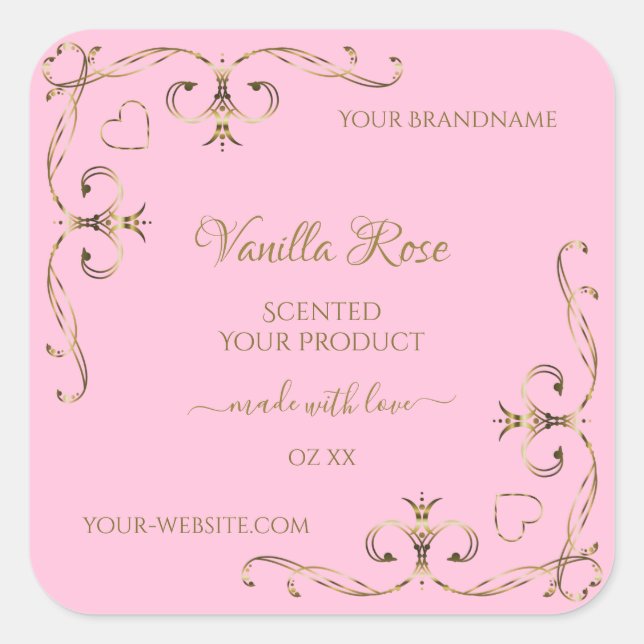 Ornamental Gold Light Baby Pink Product Labels (Front)