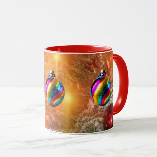 Ornamental Golden Christmas Mug (Front Right)