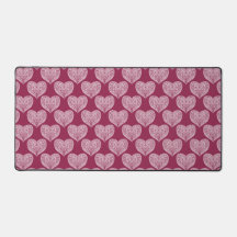 Ornamental heart in Burgundy desk mat