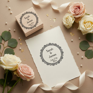 Ornamental Heart Rubber Stamp for Weddings