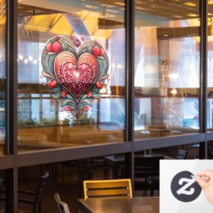 Ornamental Heart Window Cling
