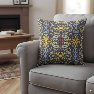 Ornamental inspired by William Morris Throw Pillow