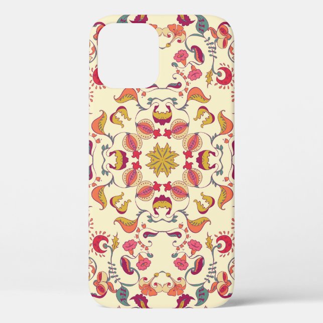 Ornamental Lace Pattern, circle background with ma Case-Mate iPhone Case (Back)