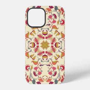 Ornamental Lace Pattern, circle background with ma iPhone 12 Case