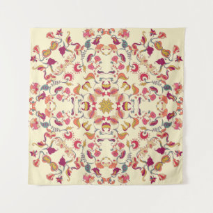 Ornamental Lace Pattern, circle background with ma Tapestry