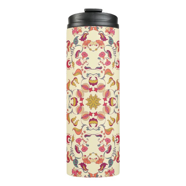 Ornamental Lace Pattern, circle background with ma Thermal Tumbler (Front)