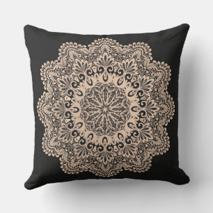 Ornamental Lace with Damask & Arabesque Elements Throw Pillow