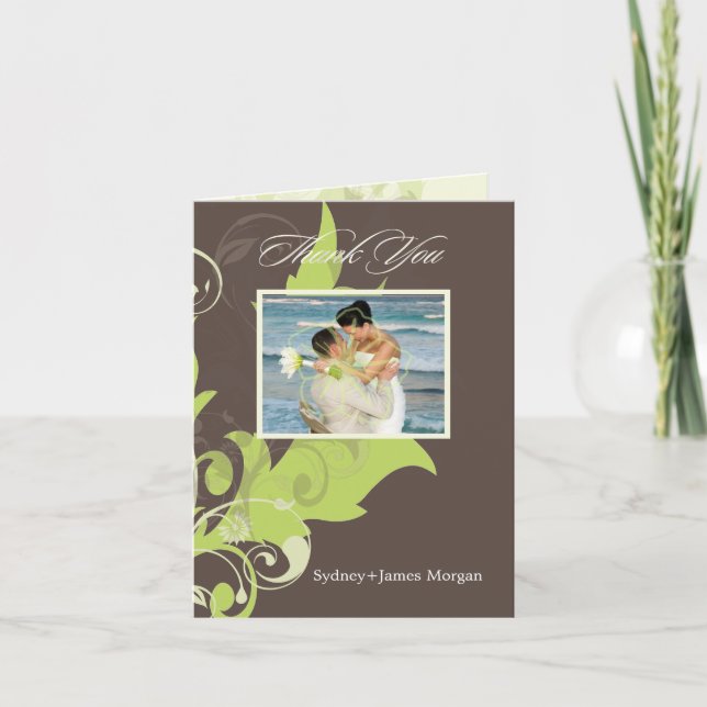 Ornamental Leaves/PhotoThank You Cards (Front)