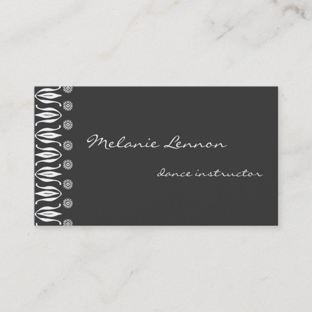Ornamental Left Edge Business Card (Front)