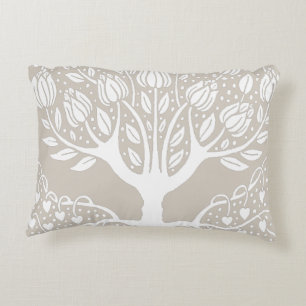 Ornamental Magnolia Tree by Aubrey Beardsley Accent Pillow