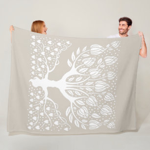 Ornamental Magnolia Tree by Aubrey Beardsley Fleece Blanket
