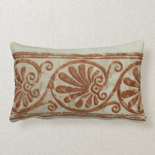 Ornamental Mediterranean Brown Border Lumbar Pillow