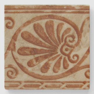 Ornamental Mediterranean Brown Border Stone Coaster