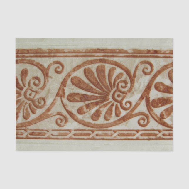 Ornamental Mediterranean Brown Border Tissue Paper (Front)