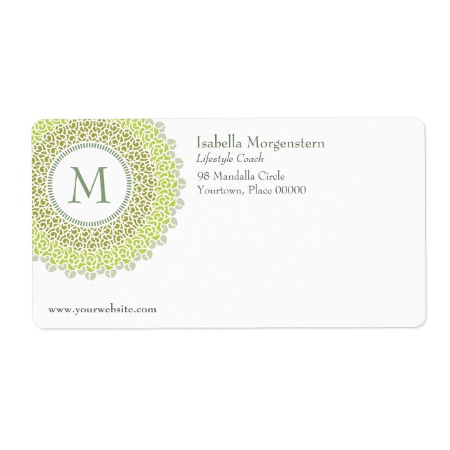 Ornamental Monogram Shipping Label (Front)