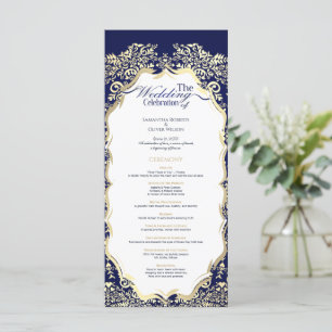 Ornamental Navy Blue and Gold Charming Progra Program