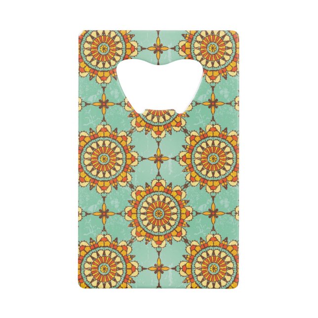 Ornamental pattern credit card bottle opener (Front)