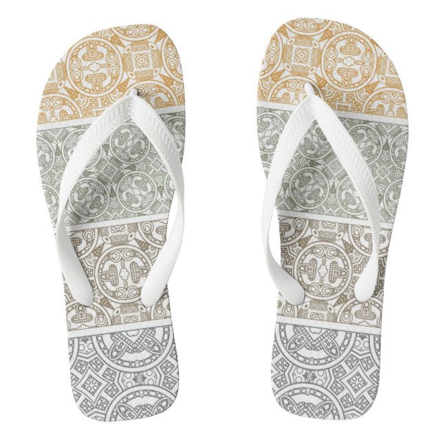Ornamental pattern flip flops (Footbed)