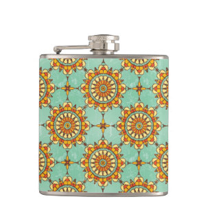 Ornamental pattern hip flask