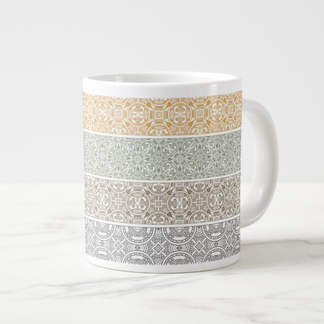 Ornamental pattern large coffee mug (Front Right)