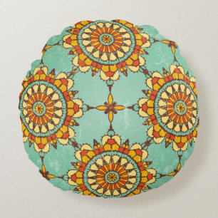 Ornamental pattern round pillow