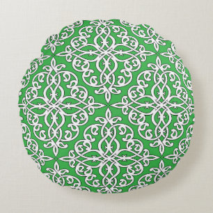 Ornamental pattern, seamless ethnic design. round pillow