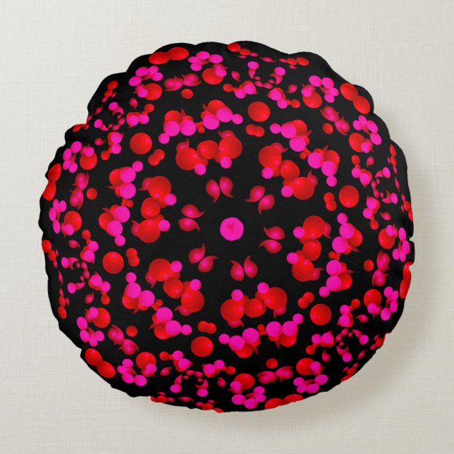 Ornamental patterned round pillow (Front)