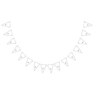 Ornamental patterns in a striking black and white bunting flags