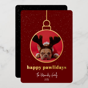 Ornamental Photo Frame Foil Holiday Card