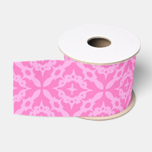 Ornamental Pink Damask Breast Cancer Awareness Grosgrain Ribbon