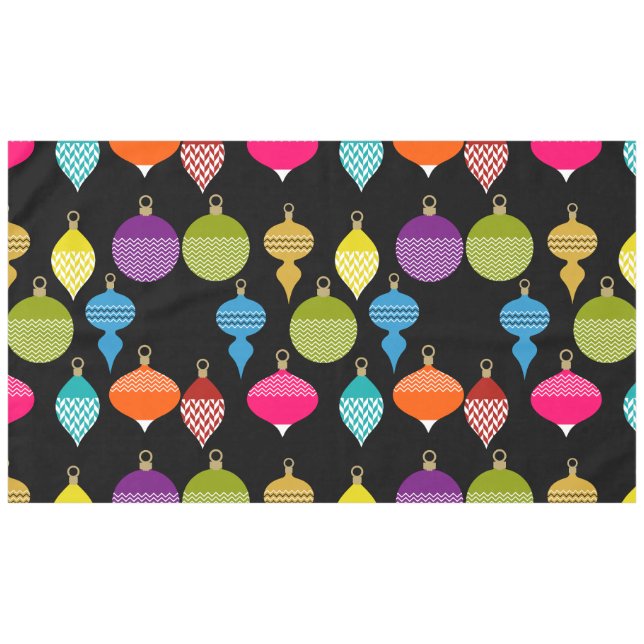 Ornamental Retro Christmas Decorative Ball Tablecloth (Front (Horizontal))
