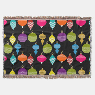 Ornamental Retro Christmas Decorative Ball Throw Blanket