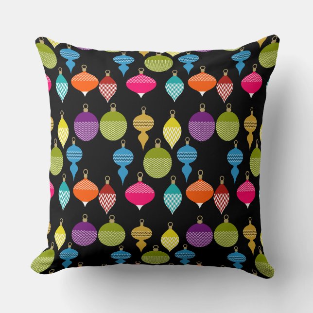 Ornamental Retro Christmas Decorative Ball Throw Pillow (Front)