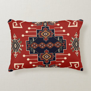Ornamental Rug Design: Vintage Geometric. Accent Pillow