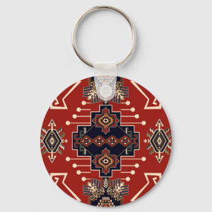 Ornamental Rug Design: Vintage Geometric. Keychain