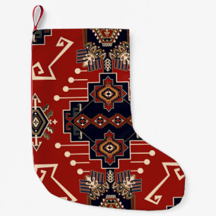 Ornamental Rug Design: Vintage Geometric. Small Christmas Stocking