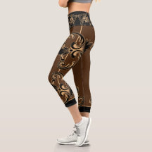 Ornamental Scroll Capri Leggings