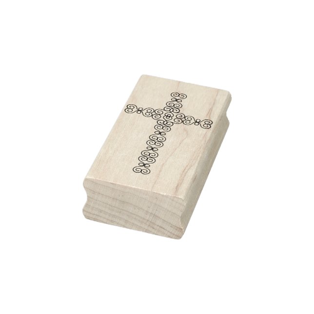 ornamental scroll cross art stamp (Stamp)