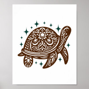 Ornamental Sea Turtle Poster