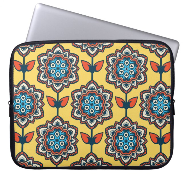 Ornamental seamless decor pattern laptop sleeve (Front)