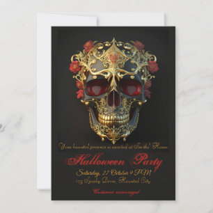 Ornamental skull Halloween Party Invitation