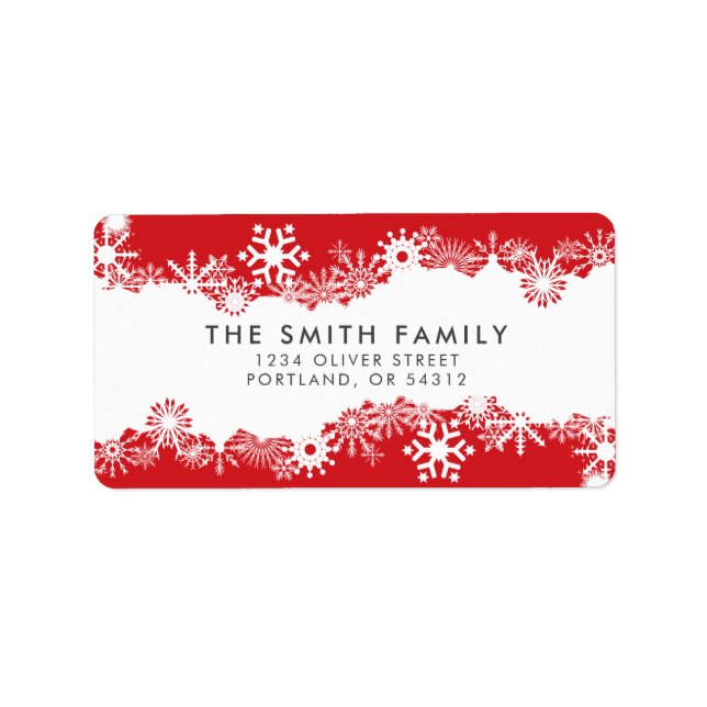 Ornamental Snowflakes Christmas Return Address Label (Front)