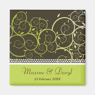 Ornamental Spiral Vine Save The Date Gift Magnet