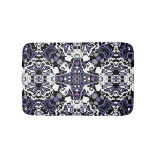 Ornamental style geometric moroccan kaliedoscope m bath mat