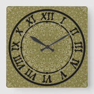 Ornamental style geometric moroccan kaliedoscope m square wall clock