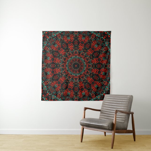 Ornamental style geometric moroccan kaliedoscope m tapestry (In Situ)
